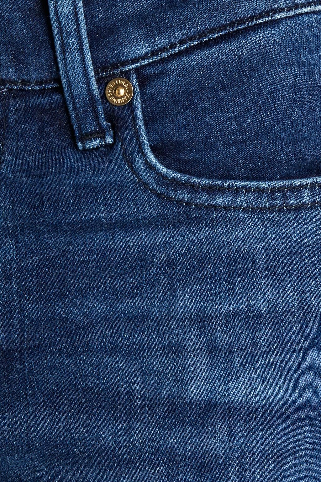 7 FOR ALL MANKIND Faded high-rise straight-leg jeans