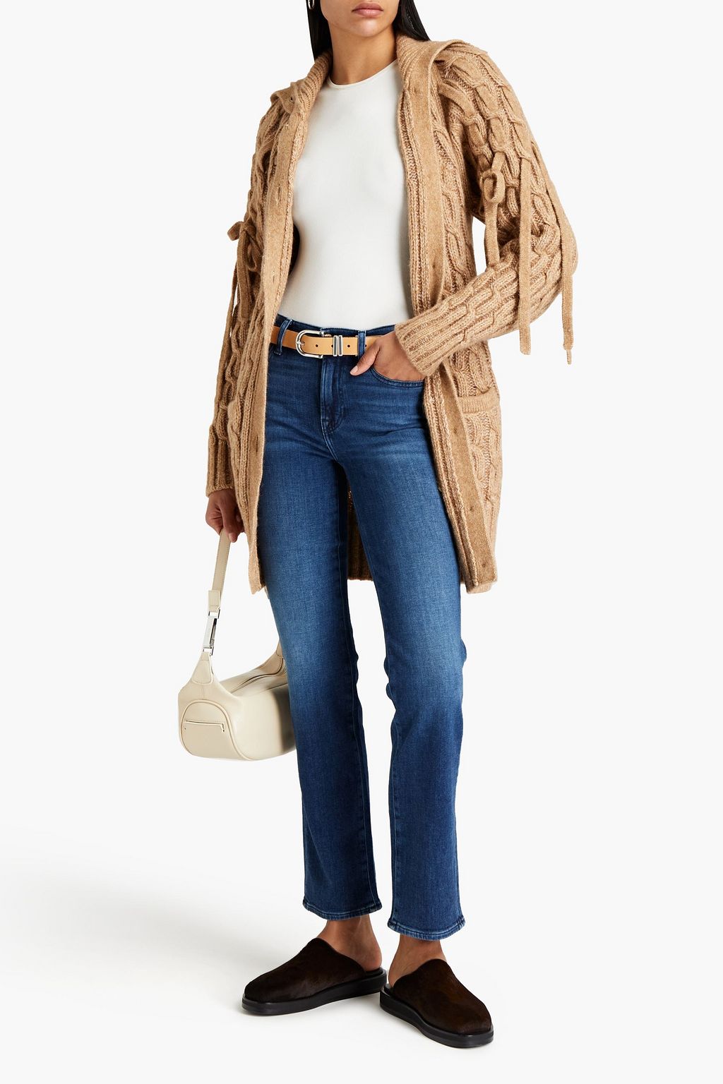 7 FOR ALL MANKIND Faded high-rise straight-leg jeans