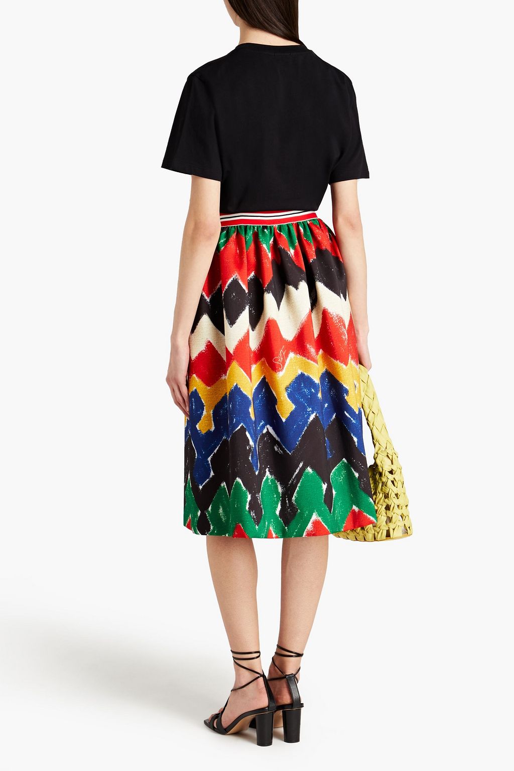 STELLA JEAN Gathered printed crepe skirt