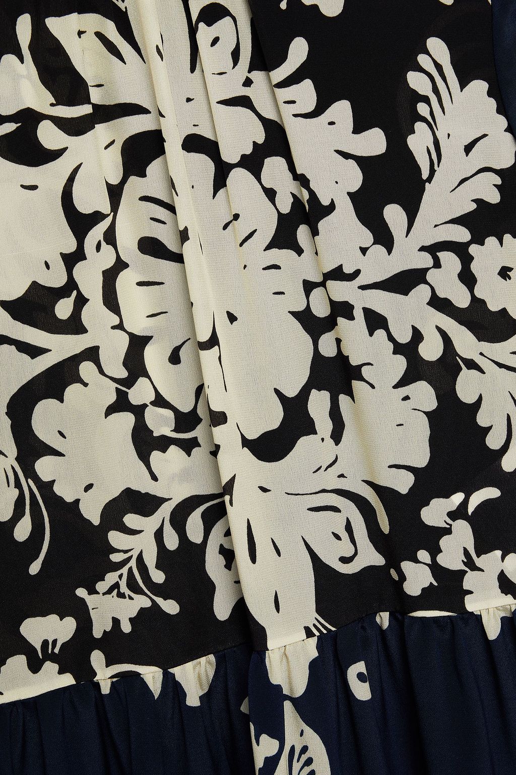 REDVALENTINO Floral-print silk crepe de chine midi dress