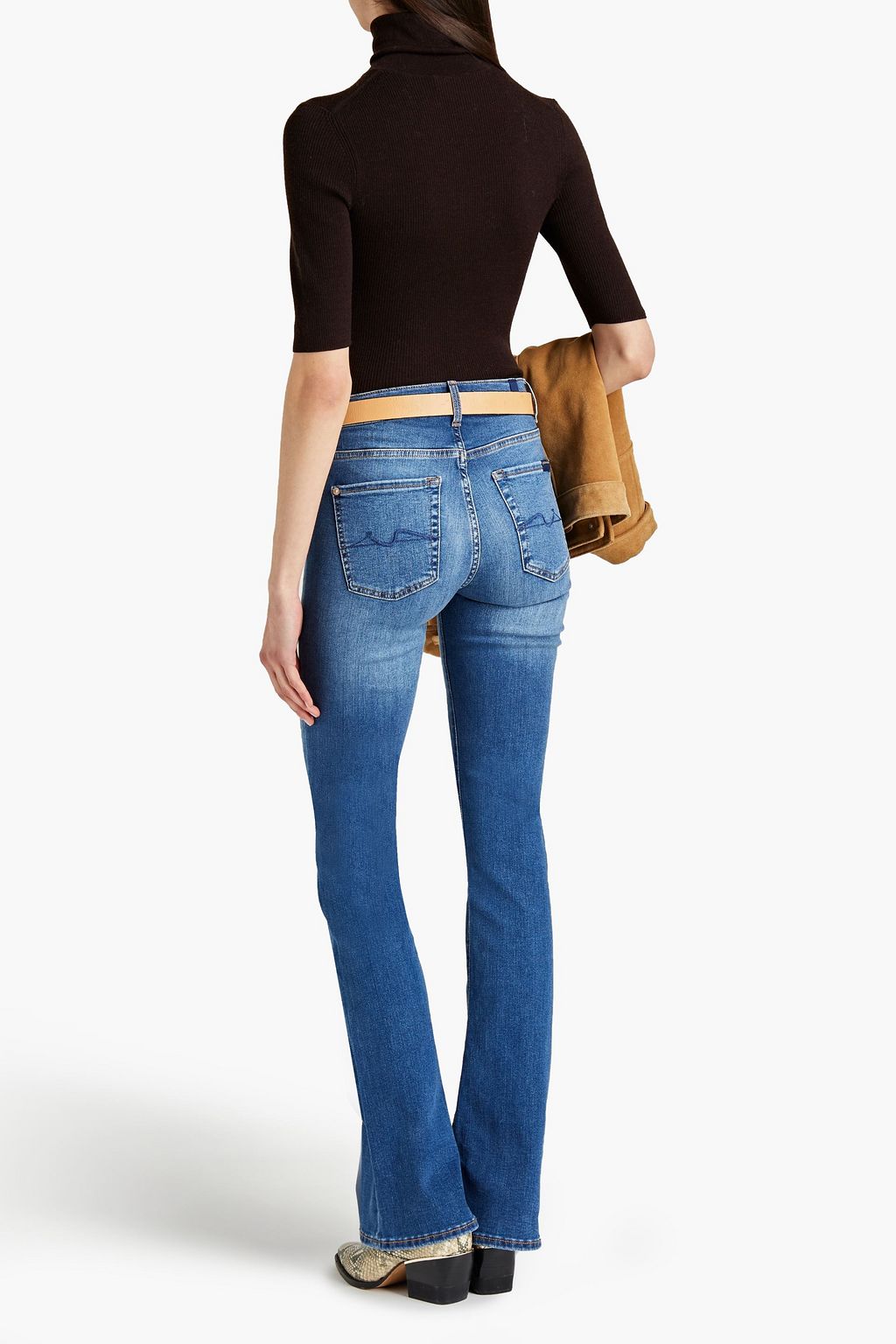 7 FOR ALL MANKIND Faded high-rise bootcut jeans