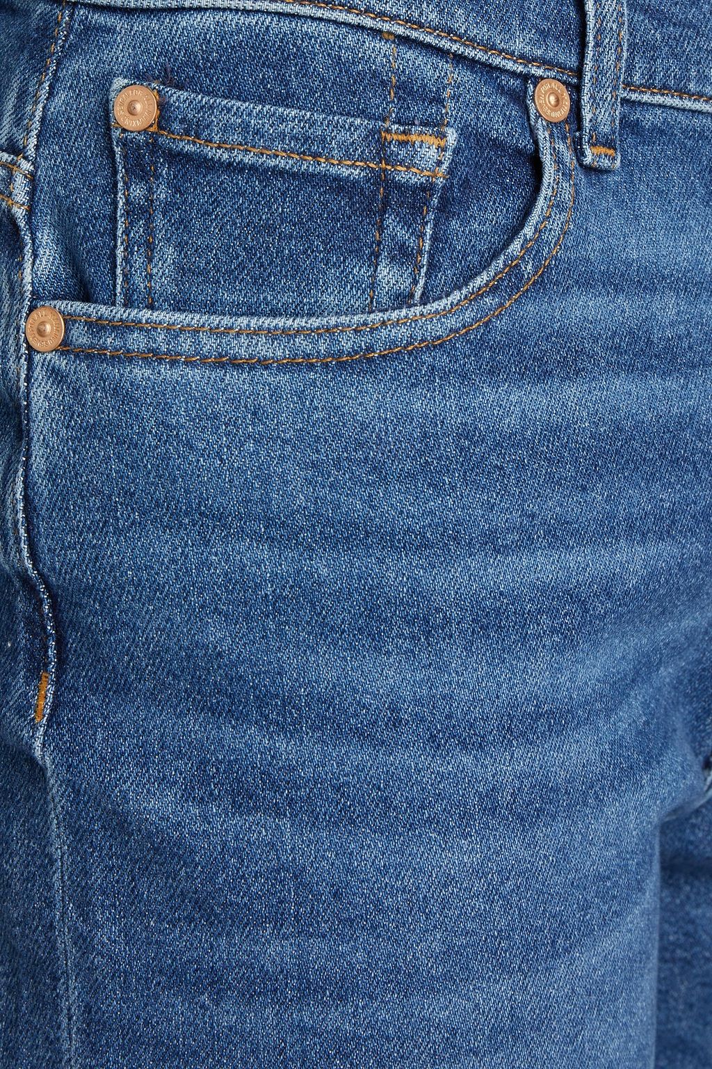 7 FOR ALL MANKIND Malia cropped distressed high-rise tapered jeans