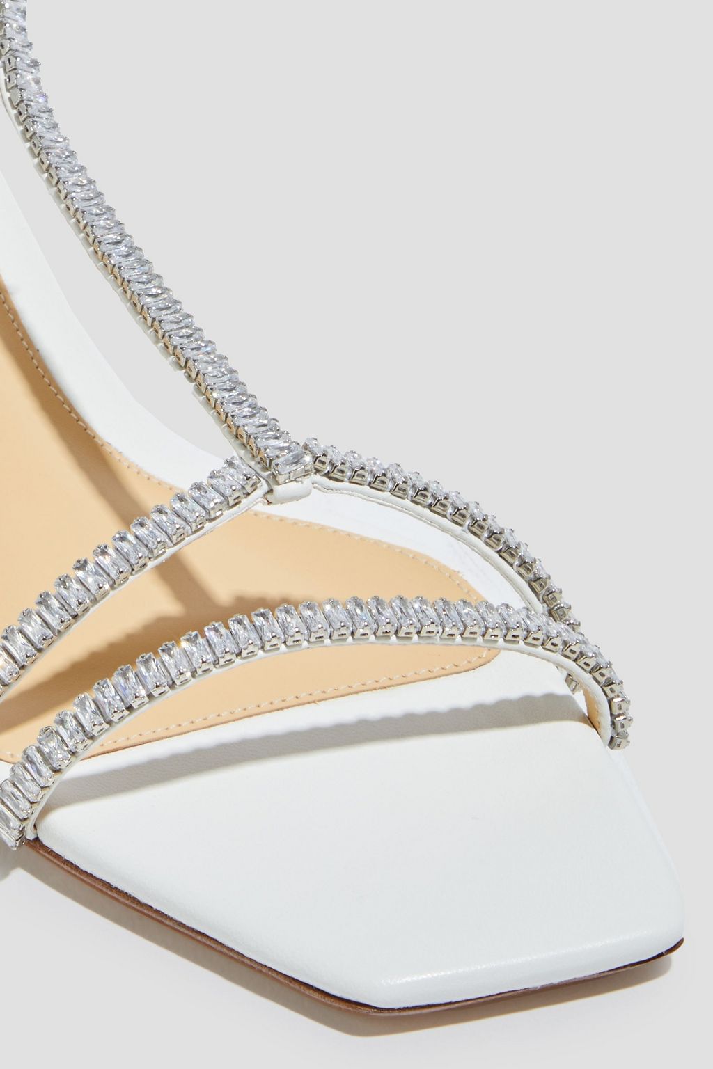 ALEXANDRE BIRMAN Lacy crystal-embellished leather sandals