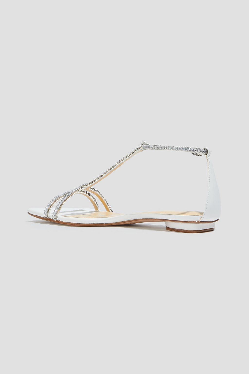 ALEXANDRE BIRMAN Lacy crystal-embellished leather sandals
