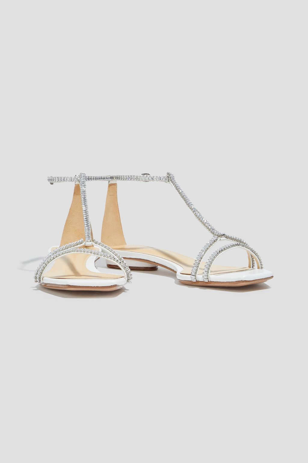 ALEXANDRE BIRMAN Lacy crystal-embellished leather sandals