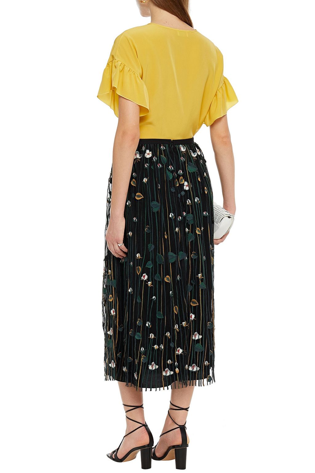 REDVALENTINO Ruffled silk crepe de chine blouse