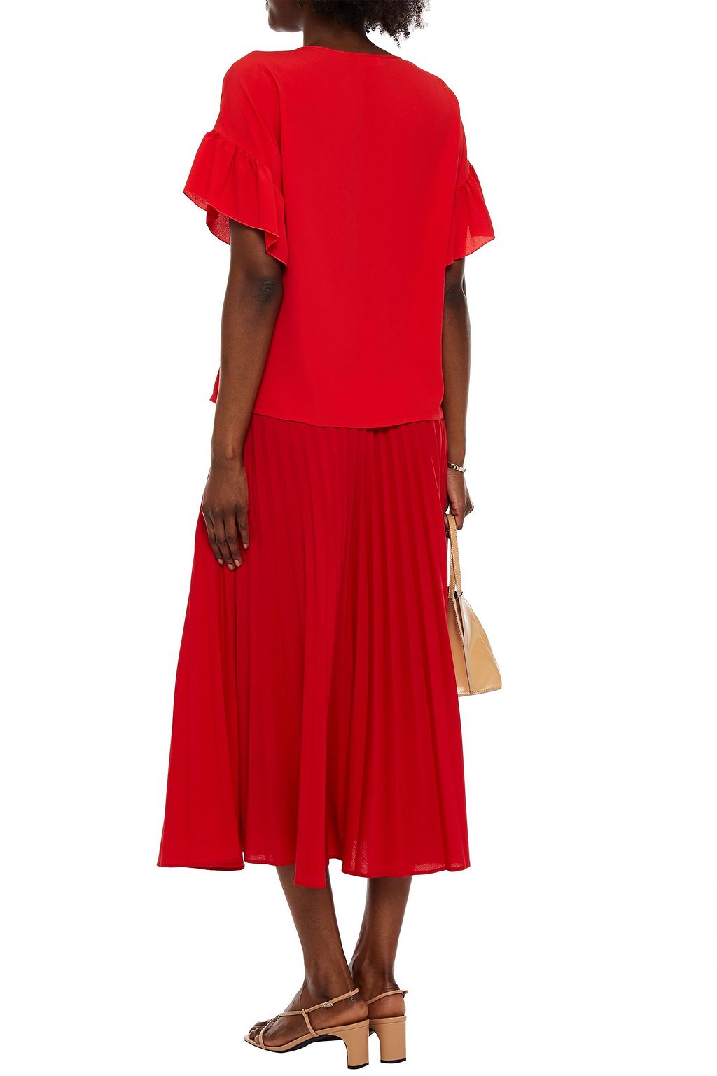 REDVALENTINO Ruffled silk crepe de chine blouse