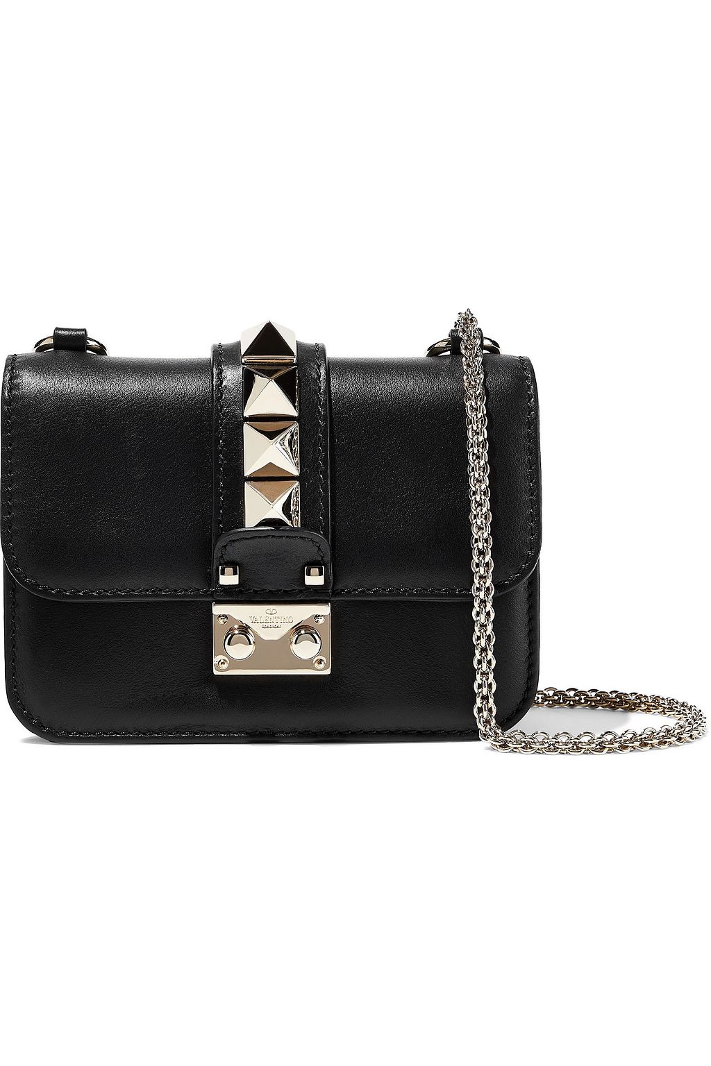 valentino studded leather shoulder bag