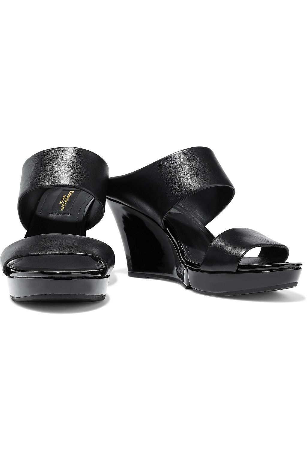 DONNA KARAN Kami leather wedge sandals