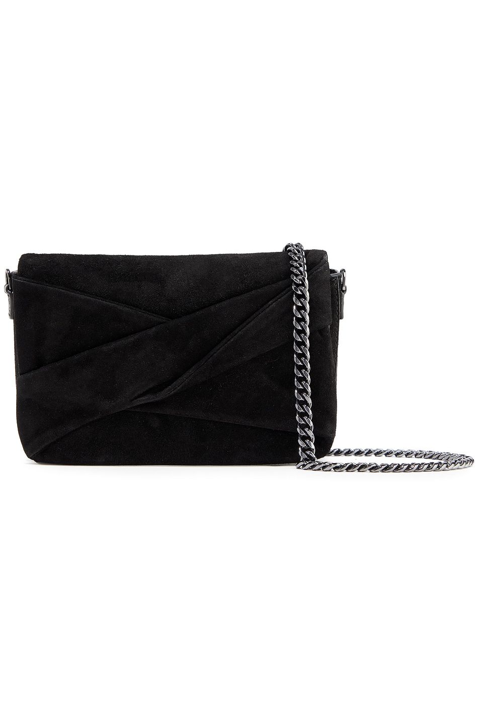 small black suede clutch bag