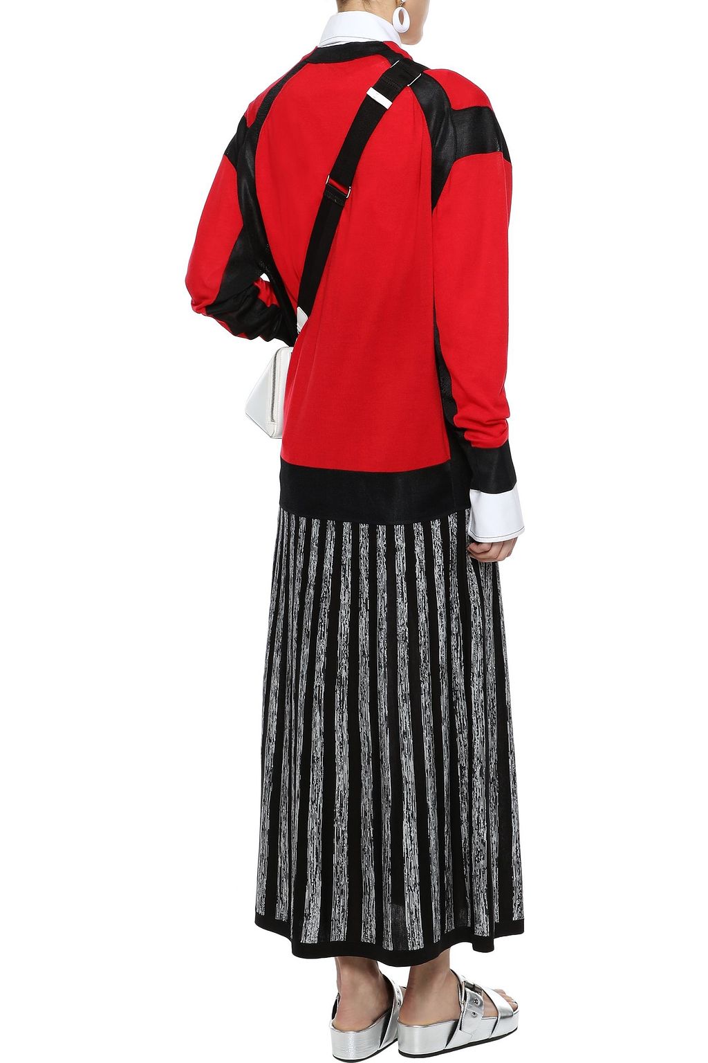 SONIA RYKIEL Striped silk and cotton-blend maxi skirt