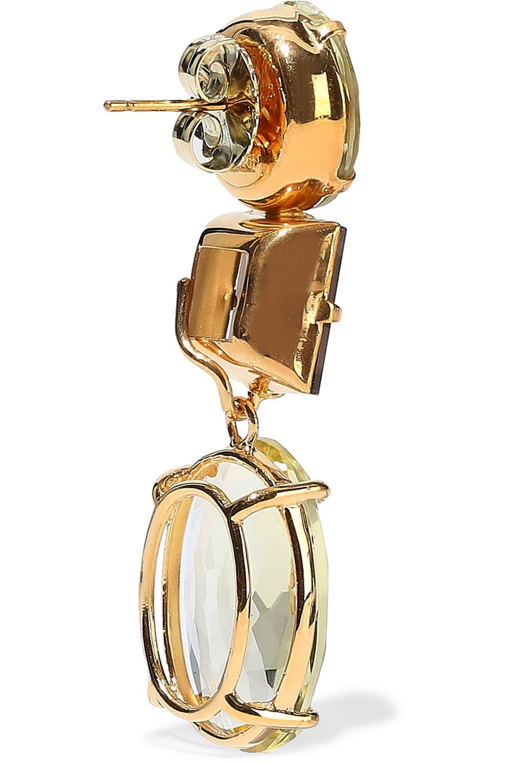 BOUNKIT 14-karat gold-plated quartz earrings
