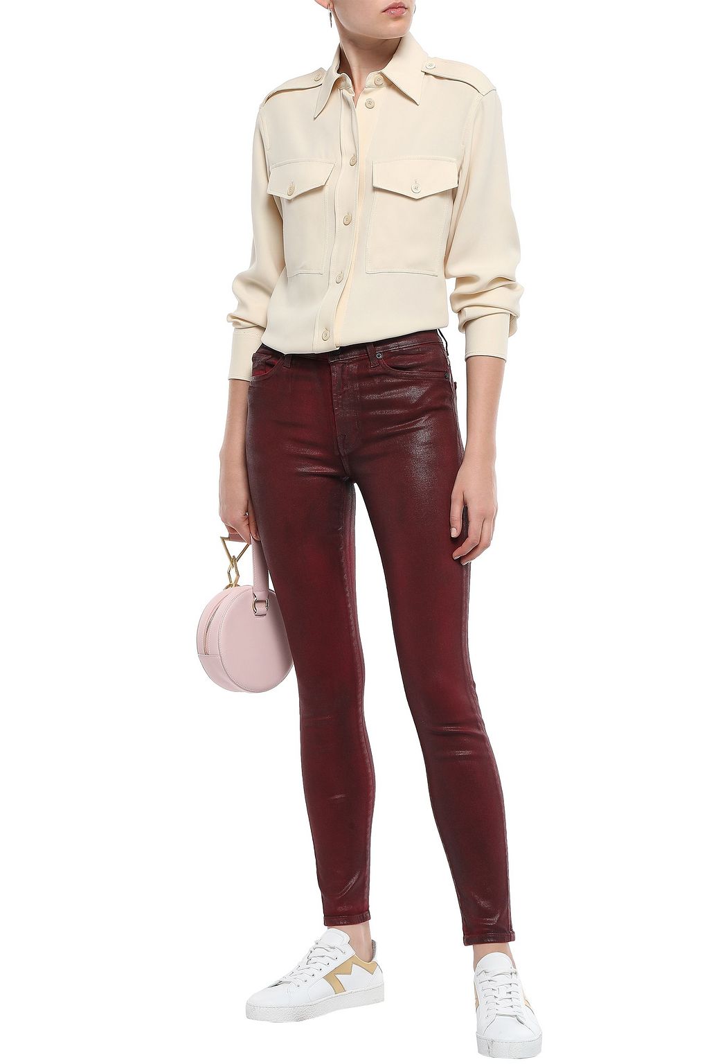 7 FOR ALL MANKIND Coated high-rise skinny jeans