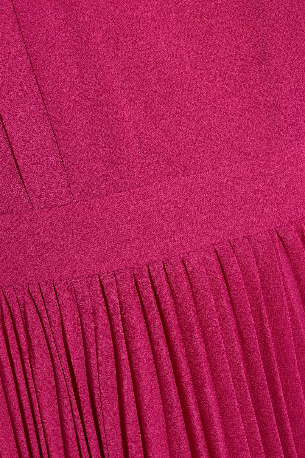 BADGLEY MISCHKA Pleated crepe de chine and georgette dress