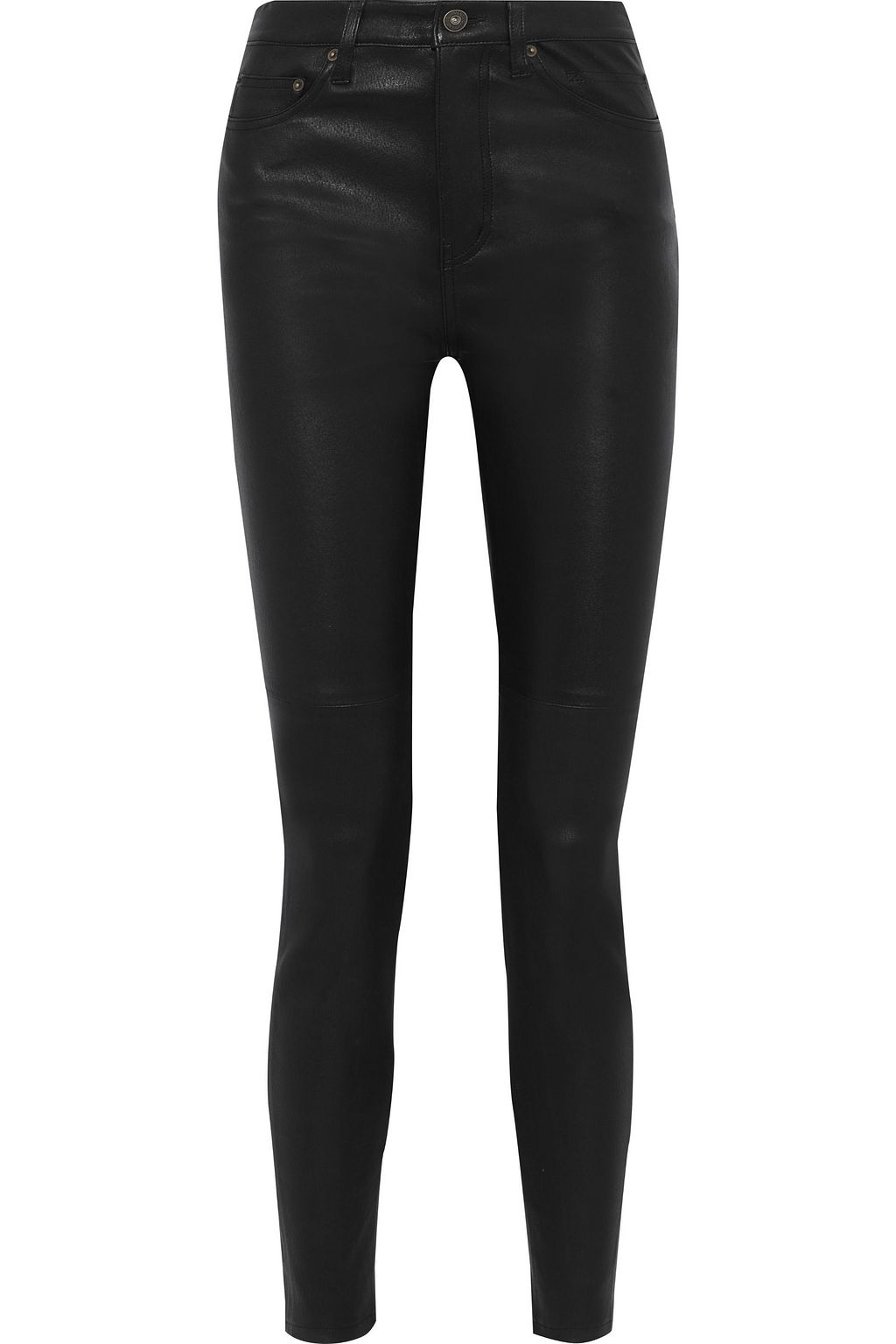 skinny black leather jeans