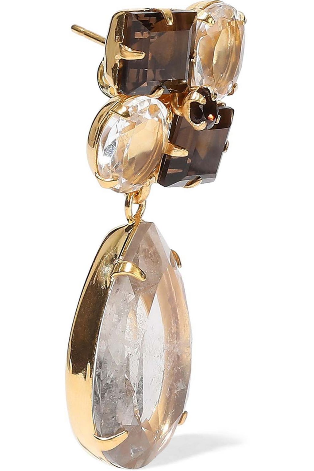 BOUNKIT 14-karat gold-plated quartz earrings