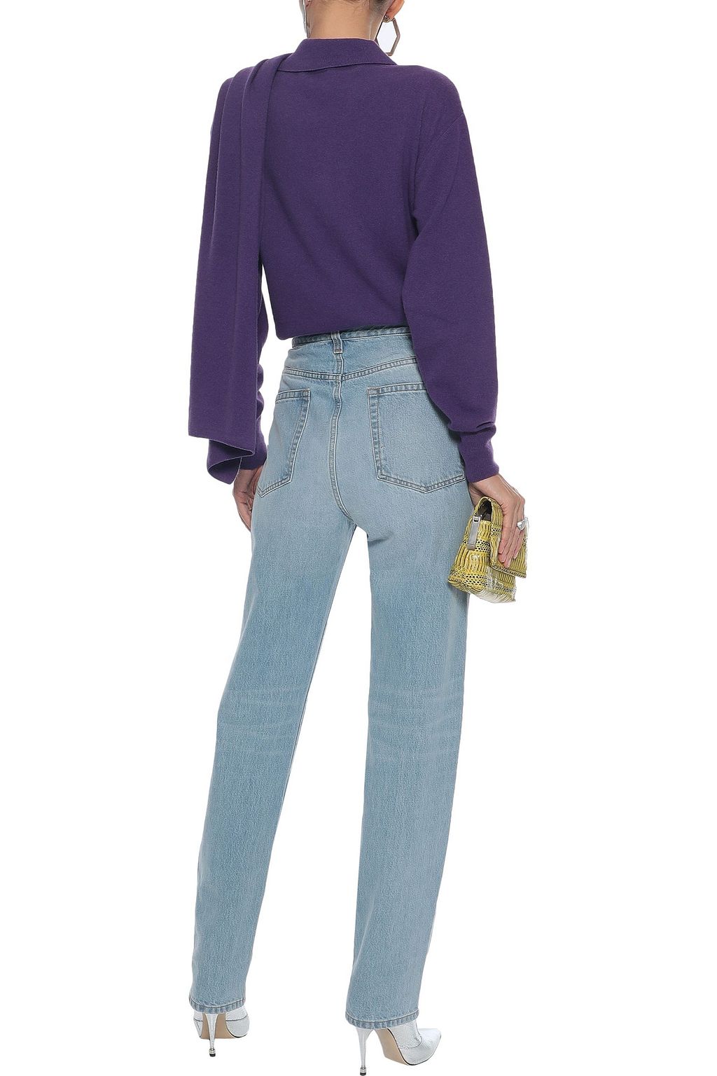 PUSHBUTTON Draped wool and cashmere-blend sweater