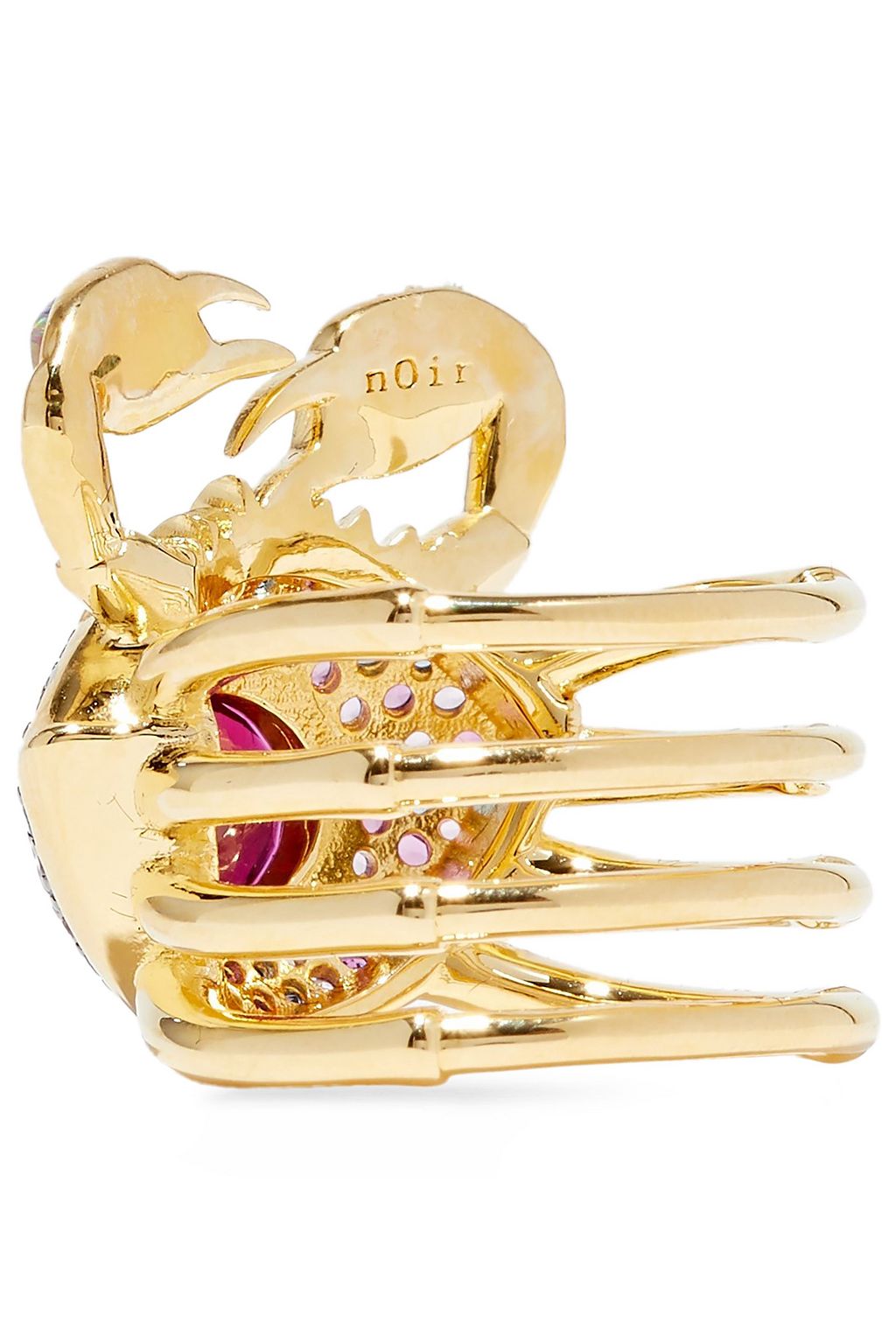 NOIR JEWELRY 14-karat gold-plated, crystal and stone ring