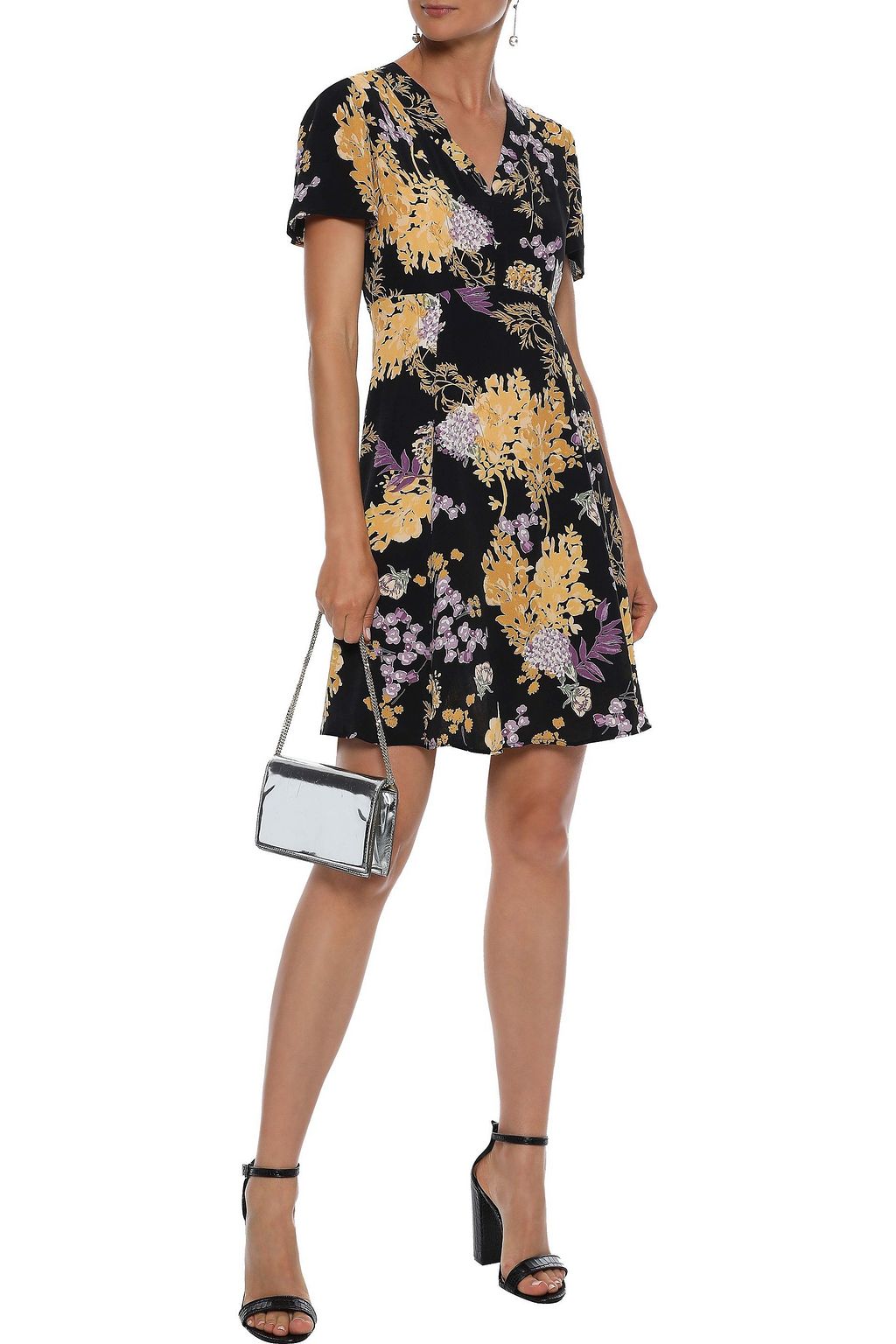 BYTIMO Floral-print crepe de chine mini dress