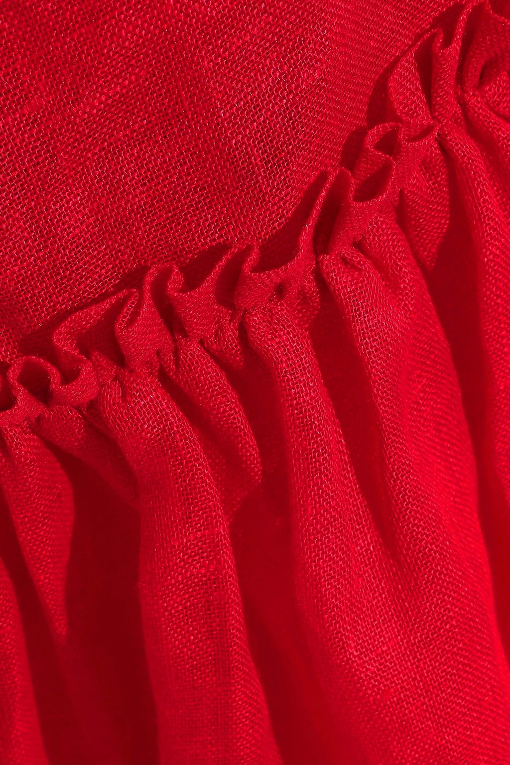 MARCH11 Val belted embroidered linen-gauze midi dress