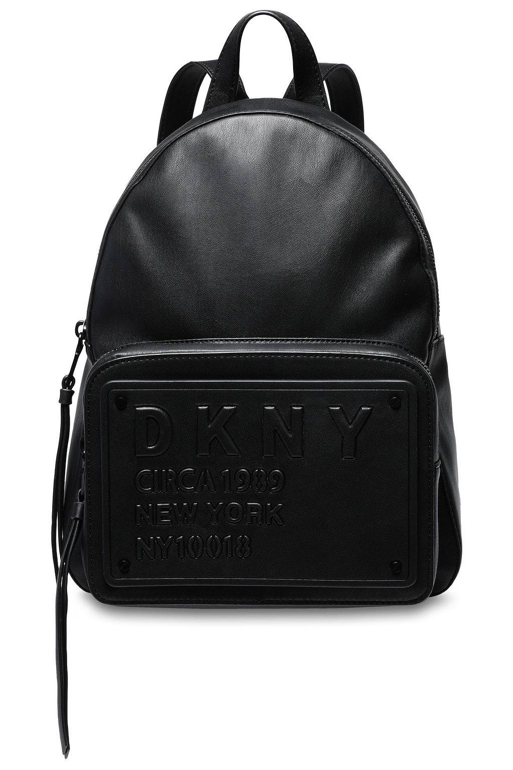 dkny black leather backpack