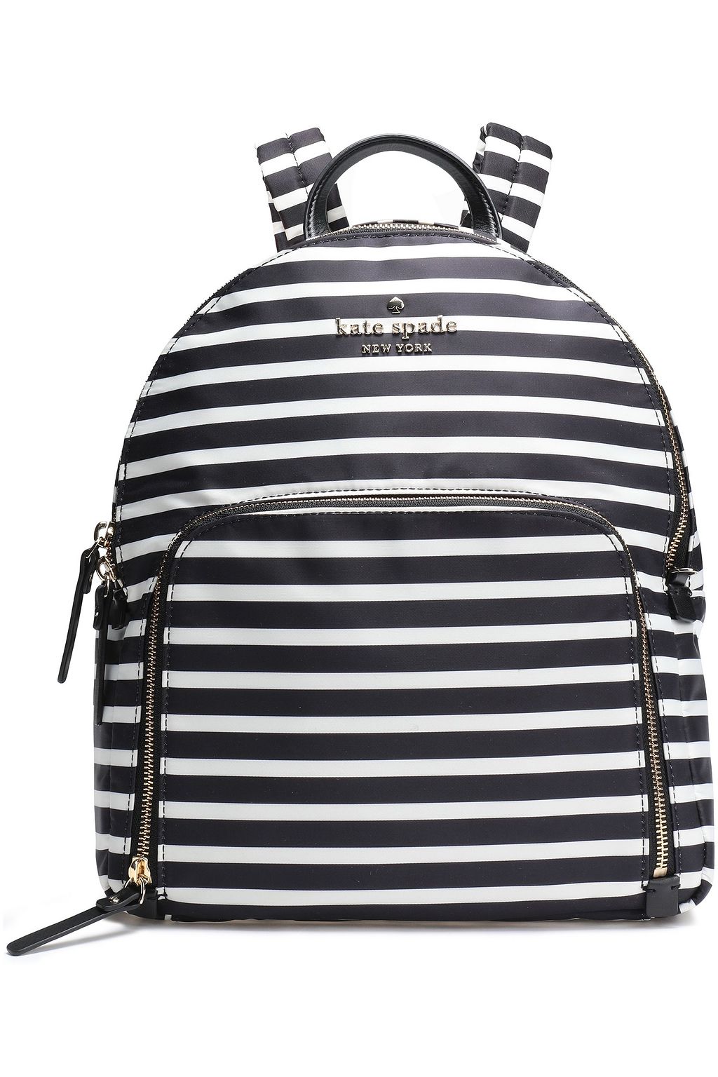 kate spade black and white striped backpack