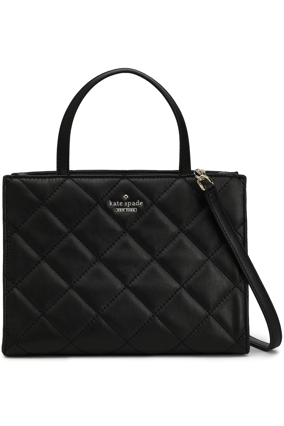 KATE SPADE New York Chain-trimmed quilted leather shoulder bag