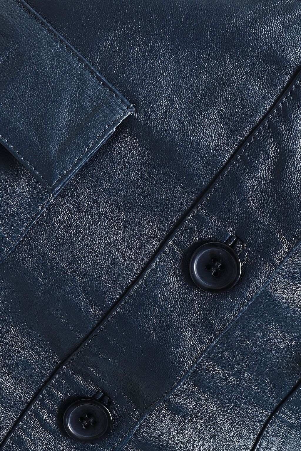 STAND STUDIO Apollo button-detailed leather mini skirt