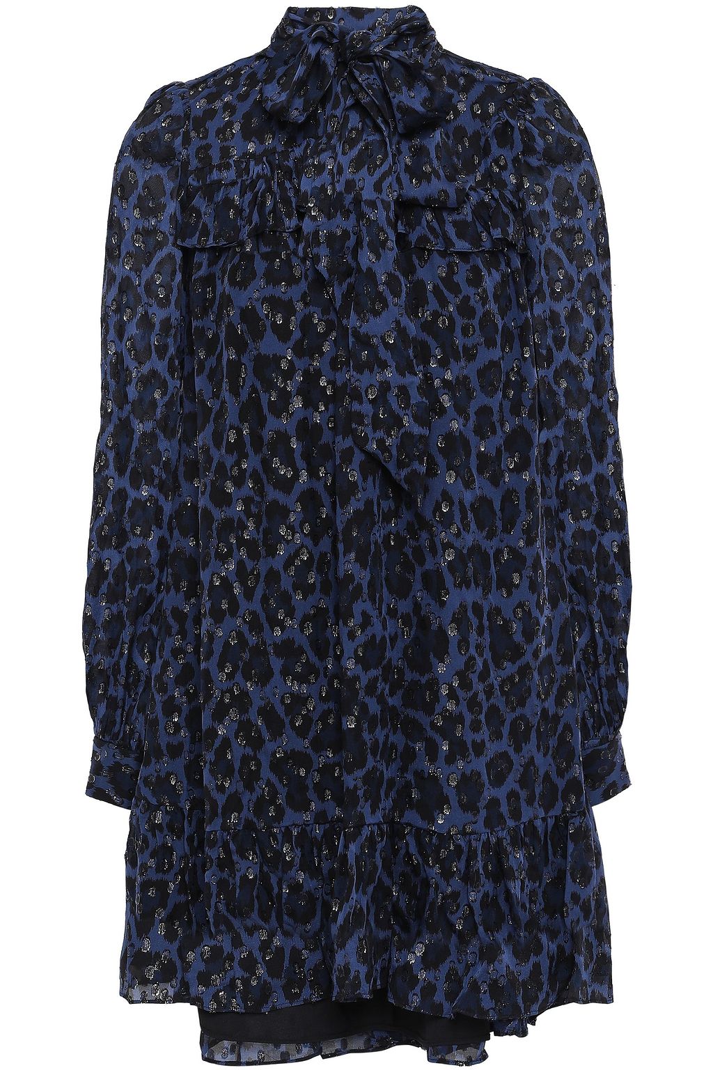 kate spade blue leopard dress