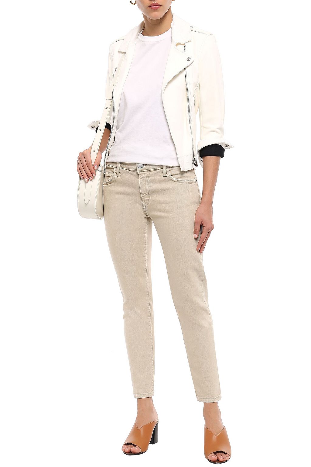 CURRENT/ELLIOTT Cropped mid-rise slim-leg jeans