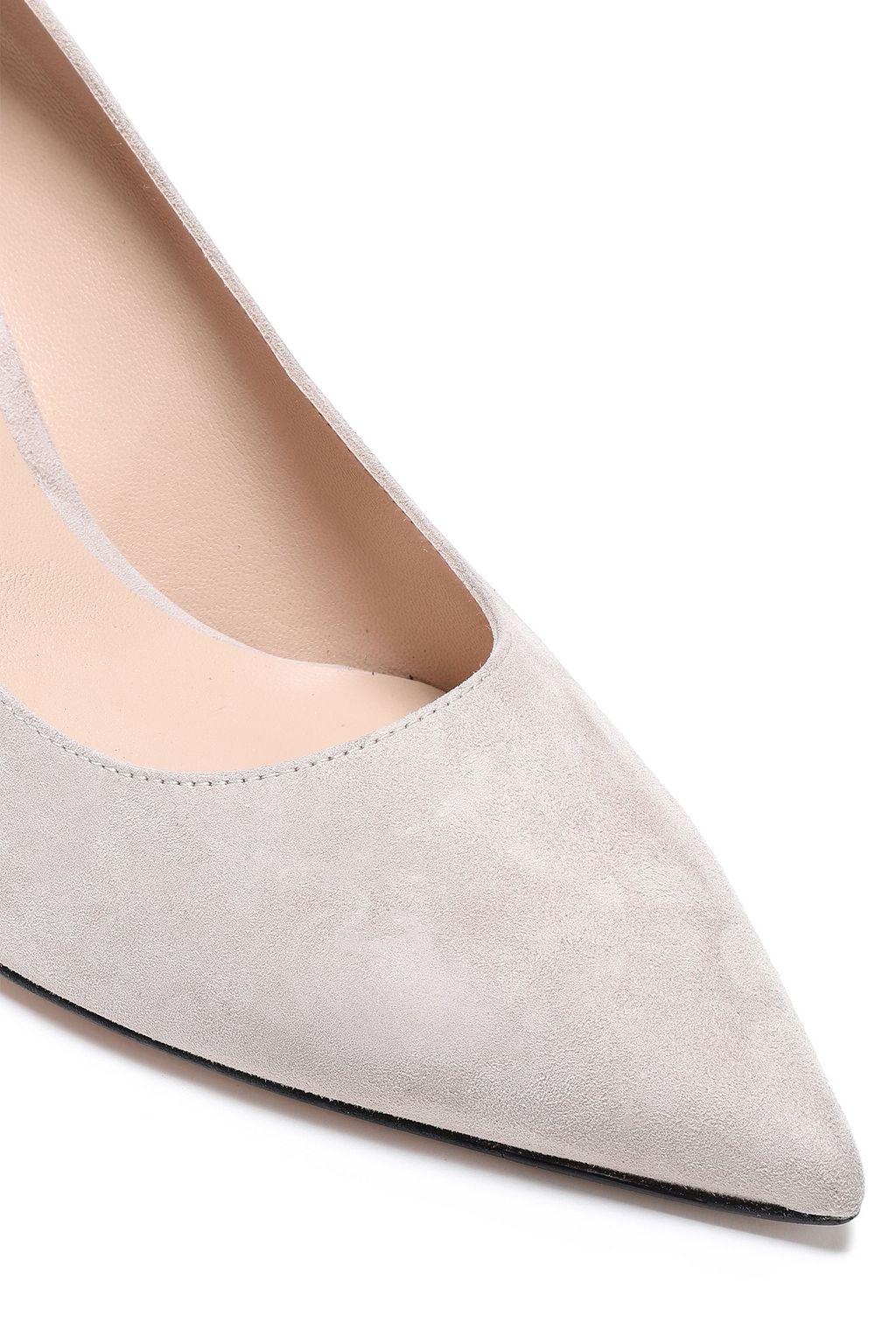 STUART WEITZMAN Leather-paneled suede pumps