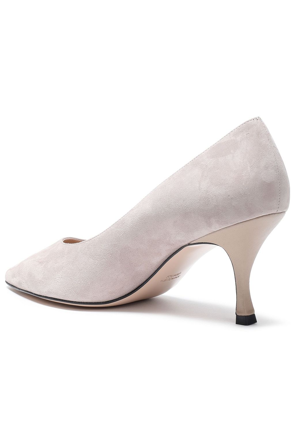 STUART WEITZMAN Leather-paneled suede pumps