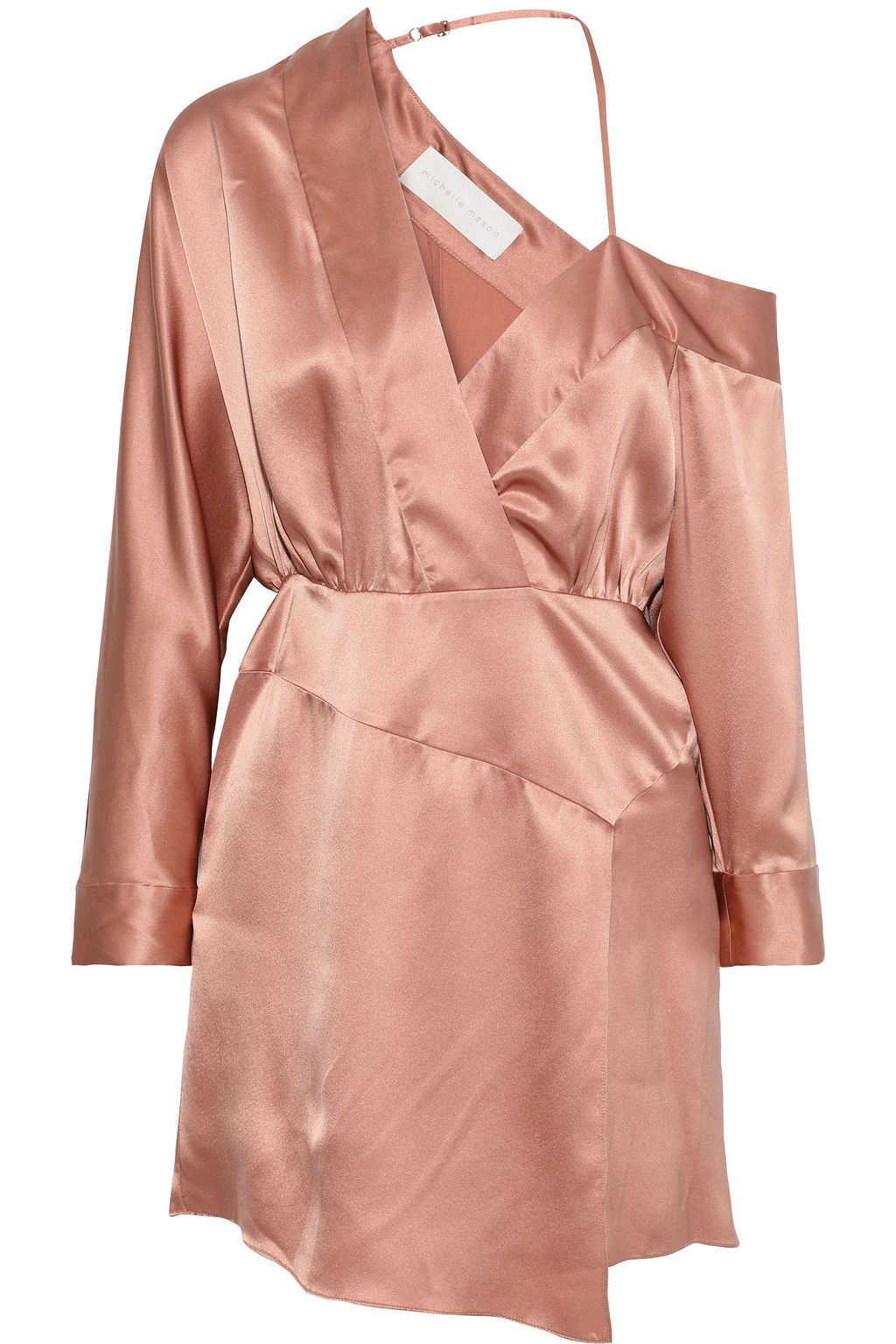 off the shoulder wrap mini dress