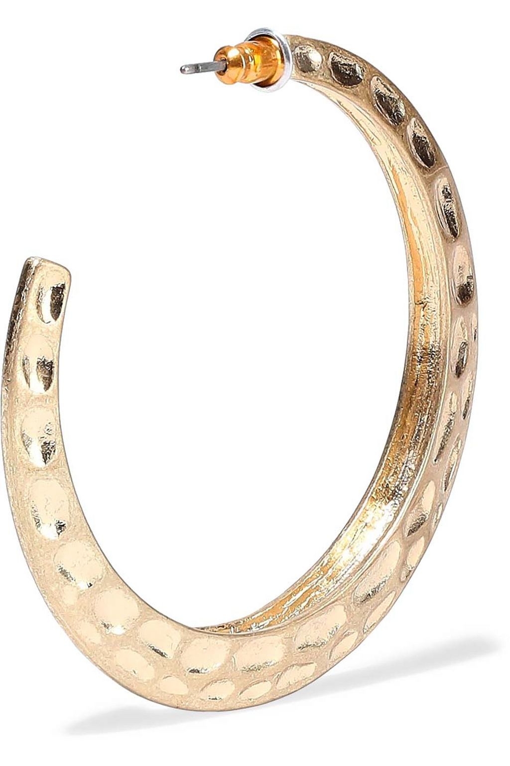 KENNETH JAY LANE Hammered gold-tone earrings