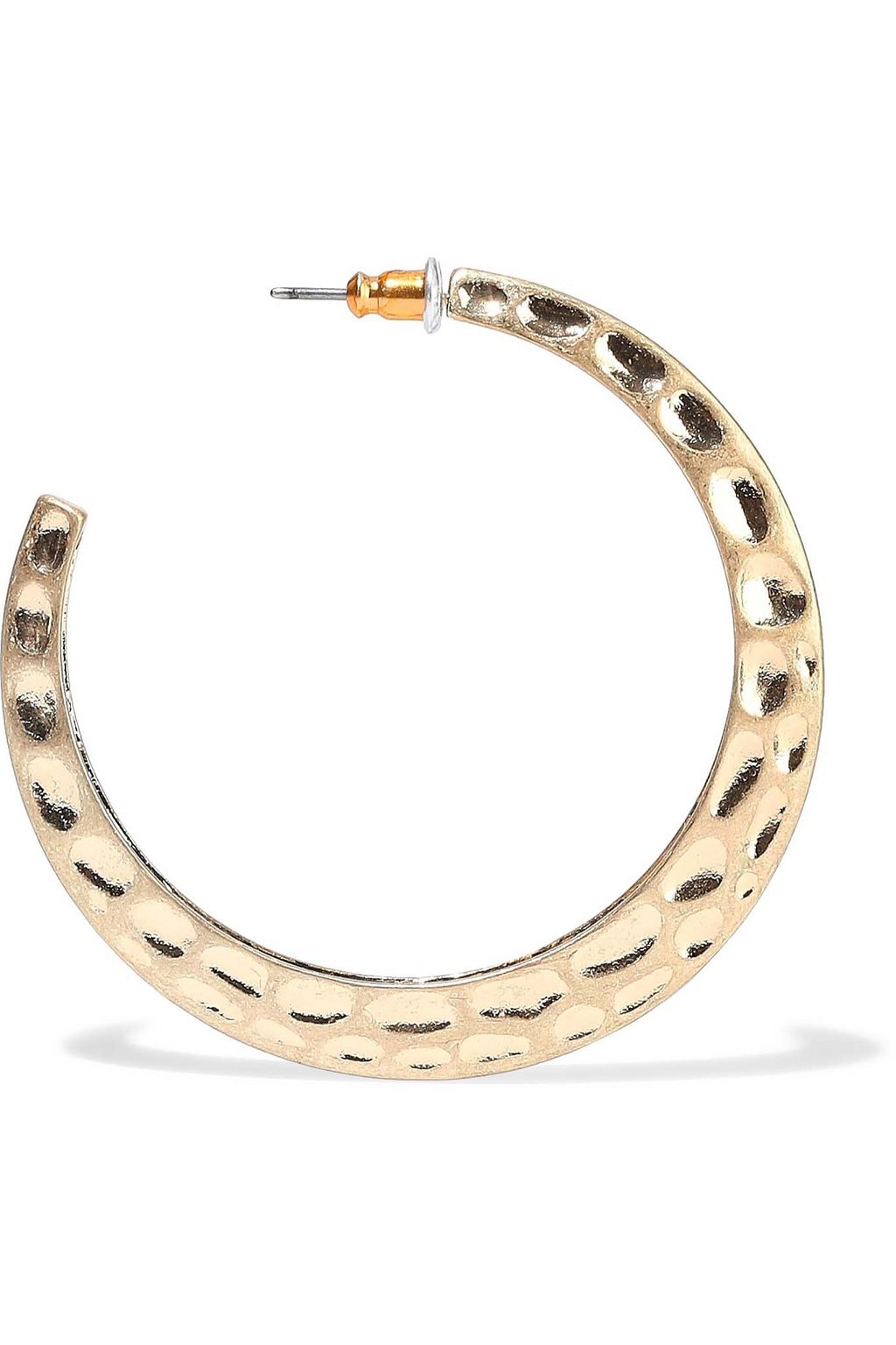 KENNETH JAY LANE Hammered gold-tone earrings