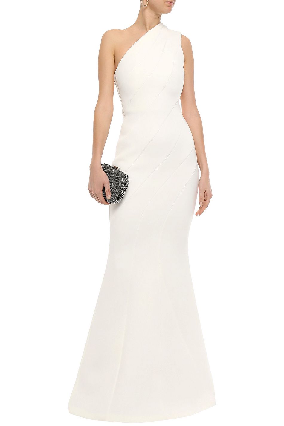 ivory one shoulder dress