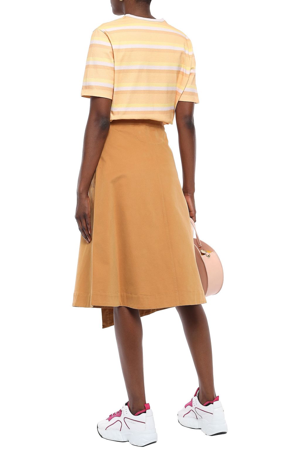 ACNE STUDIOS Washed cotton-blend twill midi wrap skirt
