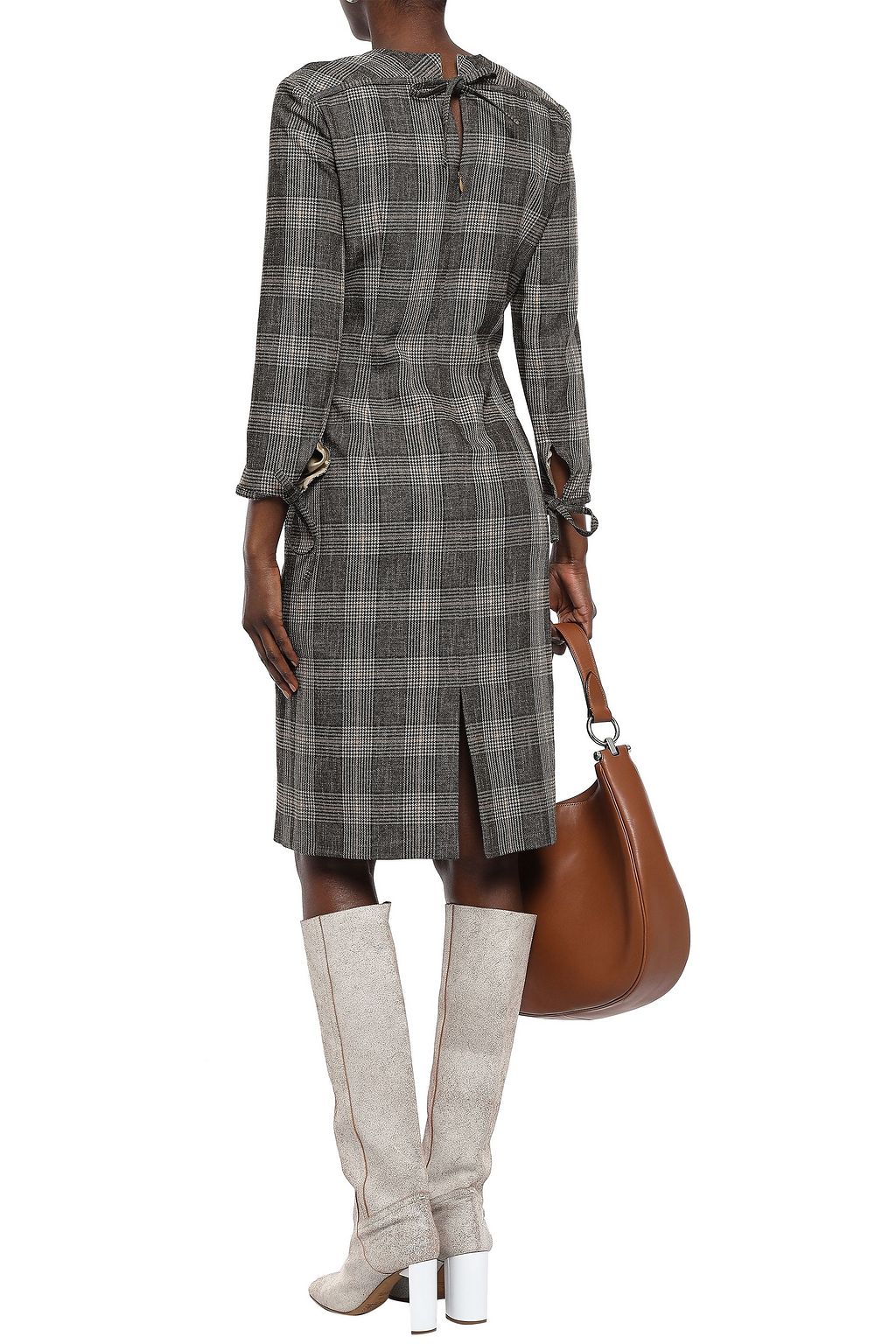 ACNE STUDIOS Kleid aus einer Woll-Baumwollmischung mit Glencheck-Muster