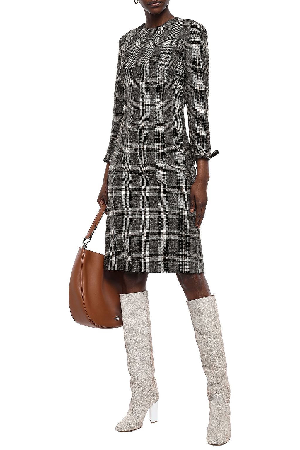 ACNE STUDIOS Kleid aus einer Woll-Baumwollmischung mit Glencheck-Muster