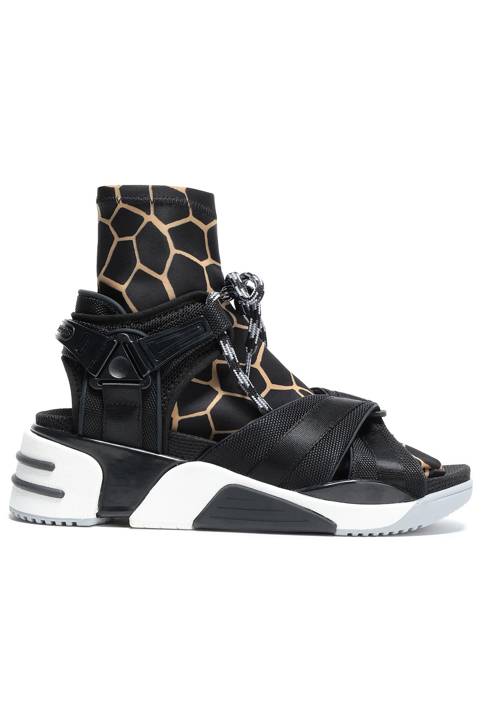 MARC JACOBS Grosgrain-trimmed printed scuba sneakers