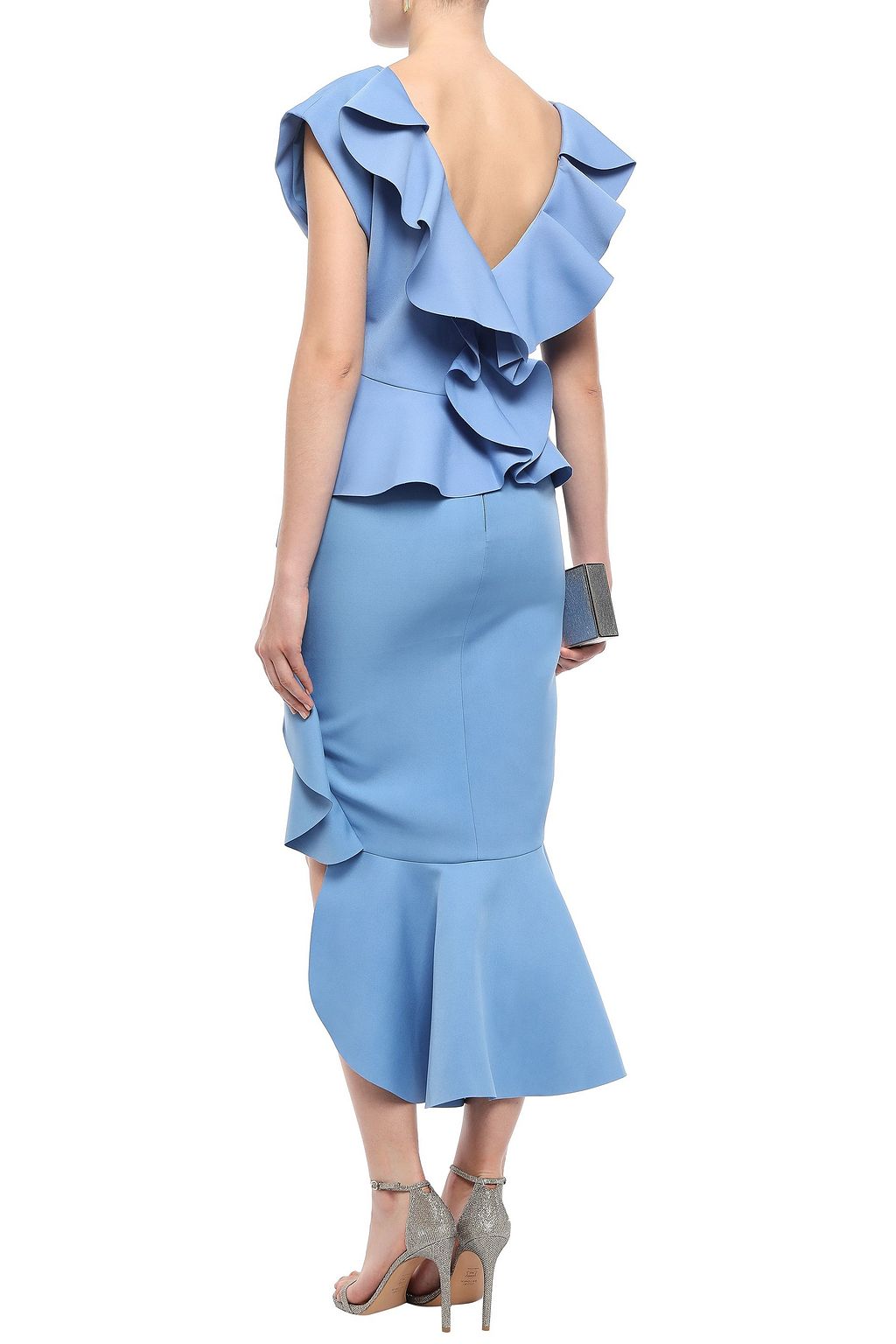RACHEL GILBERT Adelaide fluted layered cady midi skirt