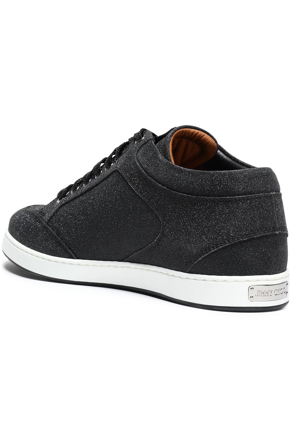 JIMMY CHOO Miami glittered leather sneakers