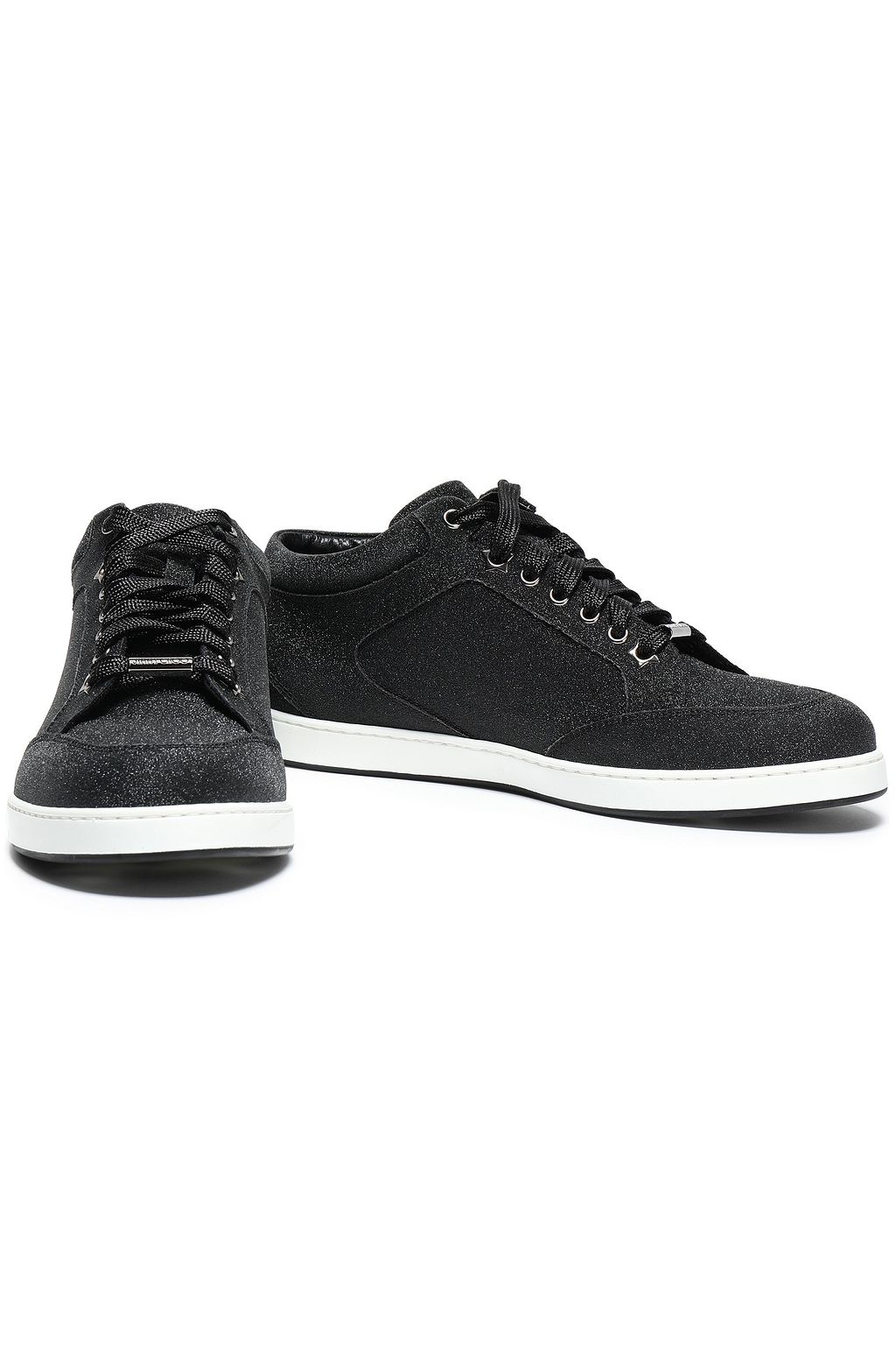 JIMMY CHOO Miami glittered leather sneakers