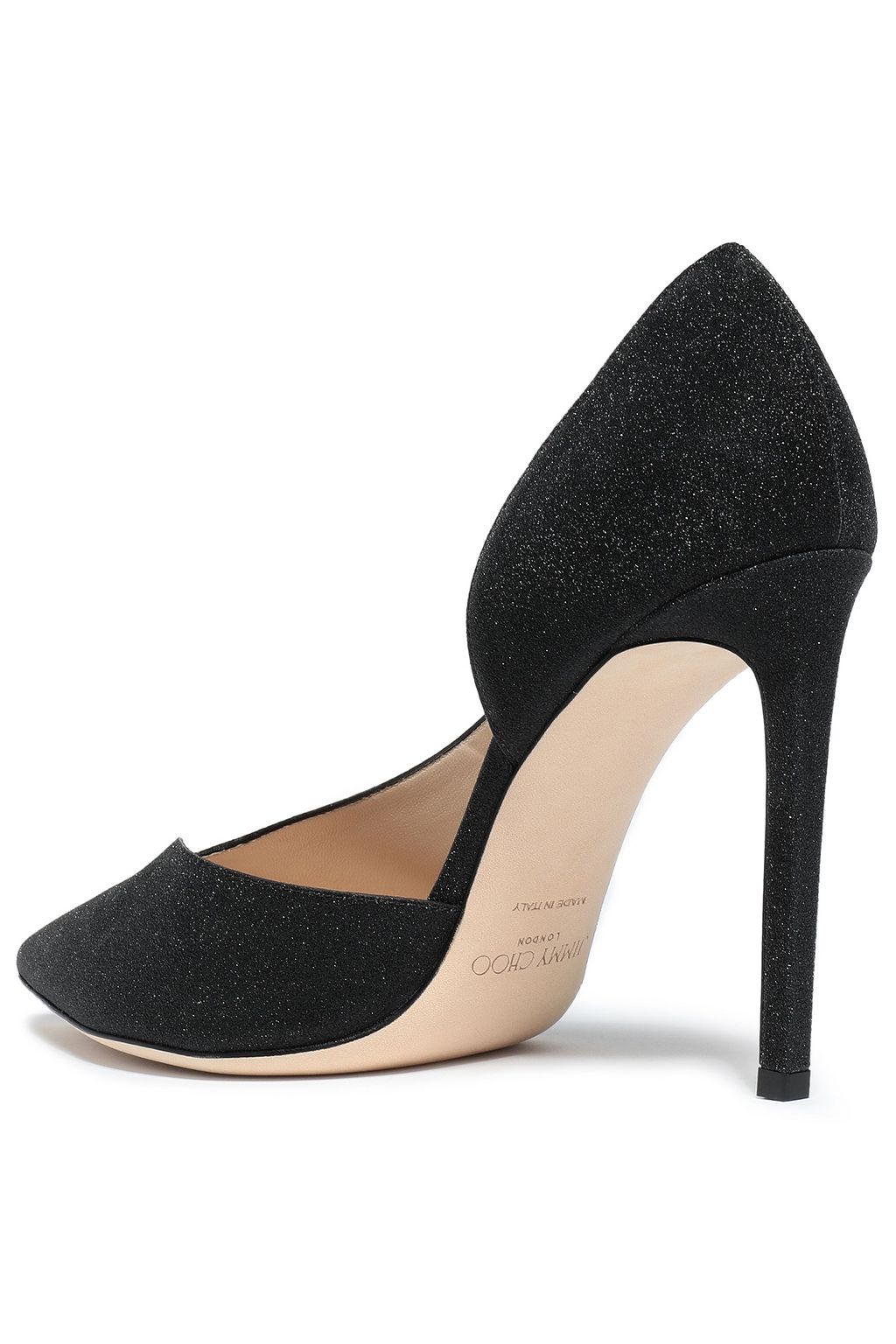 JIMMY CHOO Glittered leather pumps