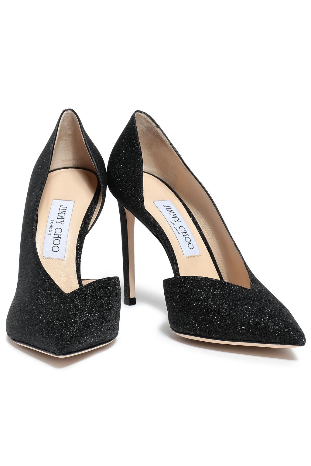 JIMMY CHOO Glittered leather pumps