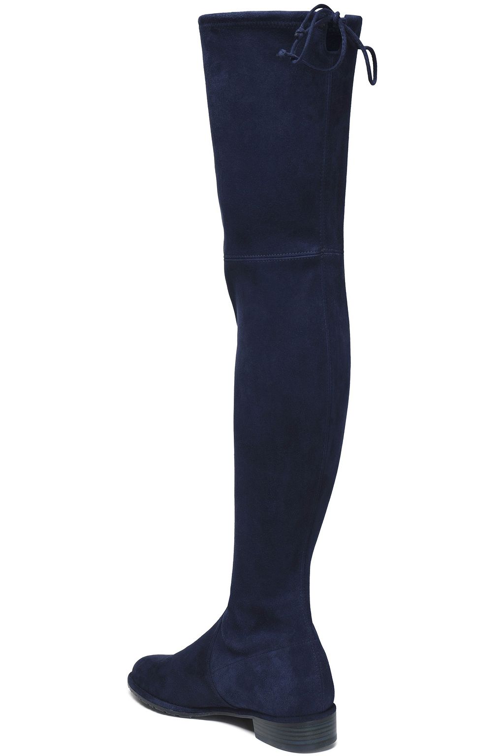 STUART WEITZMAN Bow-detailed stretch-suede thigh boots