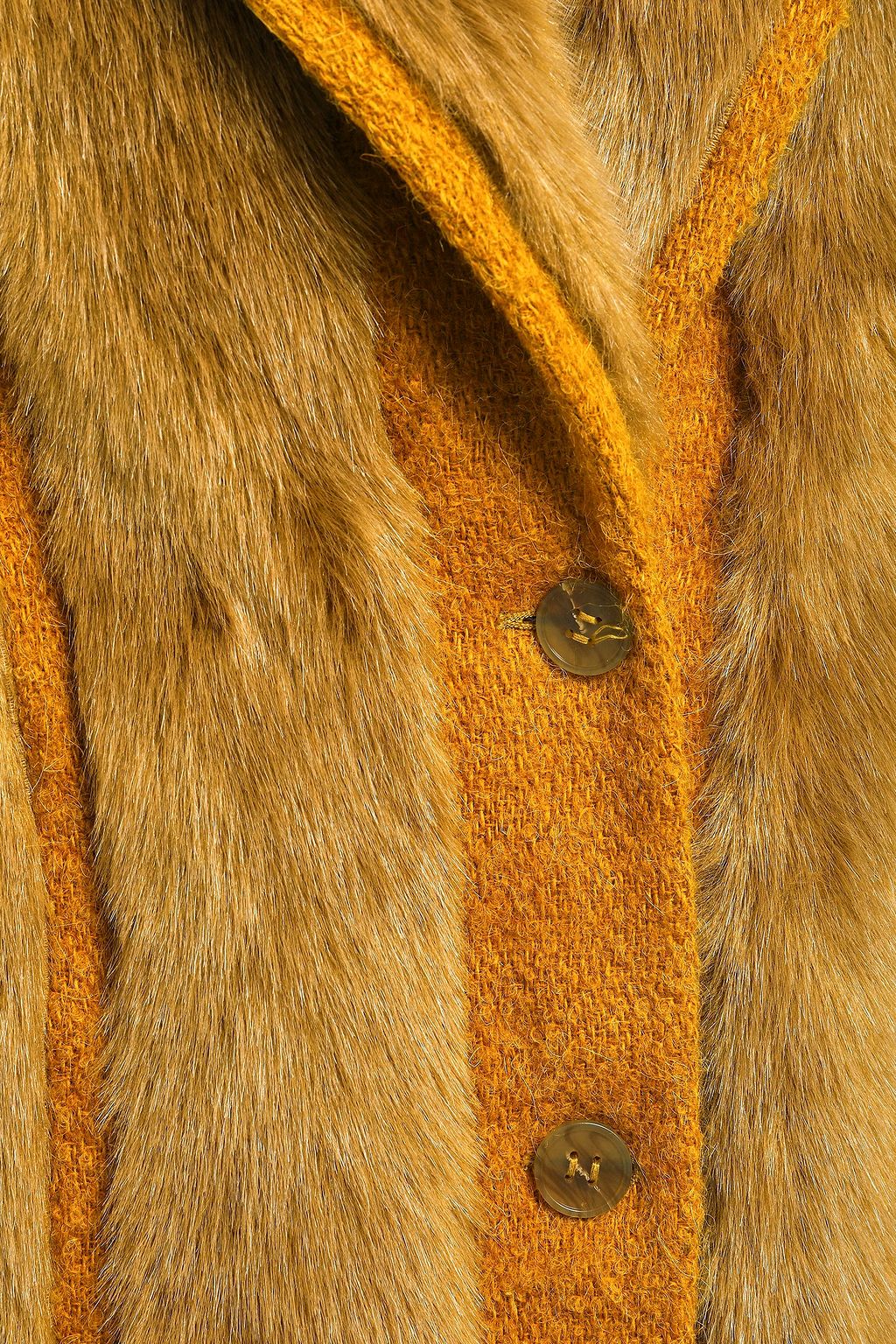 ACNE STUDIOS Faux fur and jute-blend bouclé coat