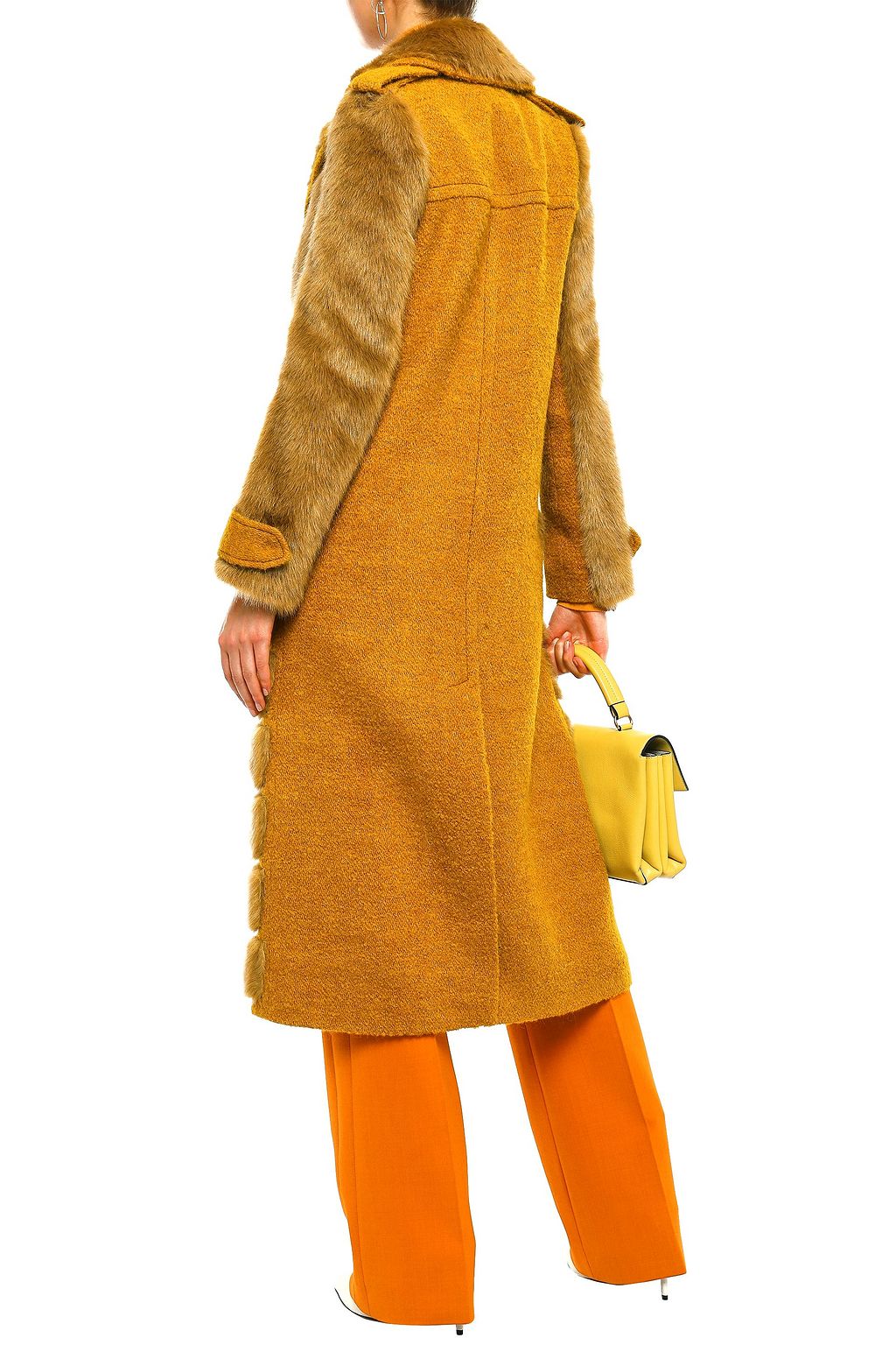 ACNE STUDIOS Faux fur and jute-blend bouclé coat