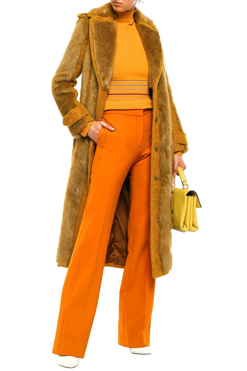 ACNE STUDIOS Faux fur and jute-blend bouclé coat