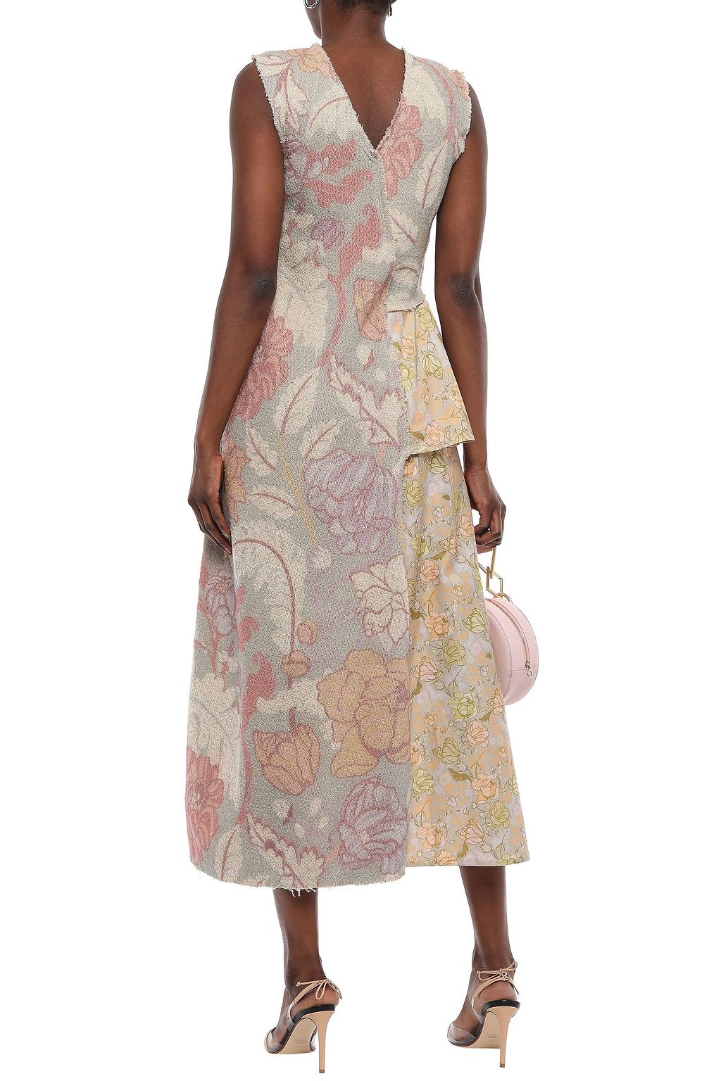 ACNE STUDIOS Draped paneled jute-blend midi dress